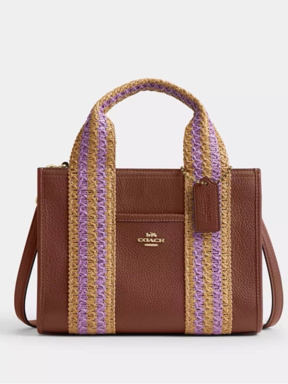 Coach Pebbled Leather Smith Tote Bag 24 - Redwood Multi NWT